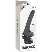 BASECOCK - REALISTISCHER VIBRATOR MIT FERNBEDIENUNG SCHWARZ 19 CM -O- 4 CM BASECOCK