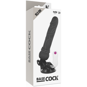 BASECOCK - REALISTISCHER VIBRATOR MIT FERNBEDIENUNG SCHWARZ 19.5 CM -O- 4 CM BASECOCK