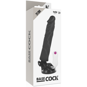 BASECOCK - REALISTISCHER VIBRATOR MIT FERNBEDIENUNG SCHWARZ 21 CM -O- 4 CM BASECOCK