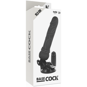 BASECOCK - REALISTISCHER VIBRATOR MIT FERNBEDIENUNG SCHWARZ 19.5 CM -O- 4 CM BASECOCK
