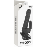 BASECOCK - REALISTISCHER VIBRATOR MIT FERNBEDIENUNG SCHWARZ 18.5 CM -O- 4CM BASECOCK