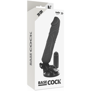 BASECOCK - REALISTISCHER VIBRATOR MIT FERNBEDIENUNG SCHWARZ 20 CM -O- 4 CM BASECOCK