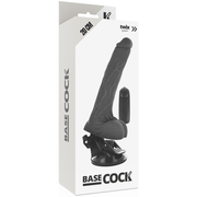 BASECOCK - REALISTISCHER VIBRATOR MIT FERNBEDIENUNG SCHWARZ MIT HODEN 20 CM -O- 4 CM BASECOCK