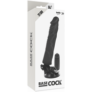 BASECOCK - REALISTISCHER VIBRATOR MIT FERNBEDIENUNG SCHWARZ 21 CM -O- 4 CM BASECOCK