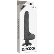 BASECOCK - REALISTISCHER VIBRATOR 2-1 SCHWARZ 18.5 CM -O- 4 CM BASECOCK