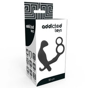 ADDICTED TOYS - ANALPLUG MIT DOPPELTEM PENISRING UND HODEN SCHWARZ - ENGEFREUNDE.COM