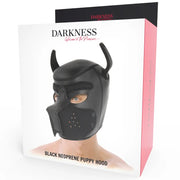 DARKNESS - NEOPREN-HUNDEMASKE MIT ABNEHMBARER MAULE L - ENGEFREUNDE.COM