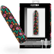CUSTOM BULLETS - FLORAL RECHARGEABLE BULLET 10 INTENSITIES CUSTOM BULLETS