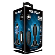 MR PLAY - ANALSTECKER MIT VIBRATION, SCHWARZE FERNBEDIENUNG - ENGEFREUNDE.COM
