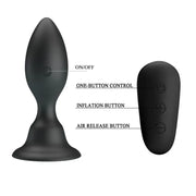MR PLAY - ANALSTECKER MIT VIBRATION, SCHWARZE FERNBEDIENUNG - ENGEFREUNDE.COM