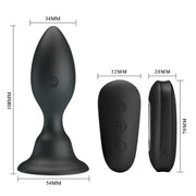 MR PLAY - ANALSTECKER MIT VIBRATION, SCHWARZE FERNBEDIENUNG - ENGEFREUNDE.COM