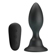 MR PLAY - ANALSTECKER MIT VIBRATION, SCHWARZE FERNBEDIENUNG - ENGEFREUNDE.COM