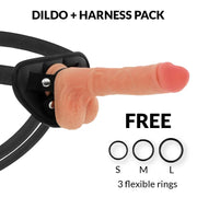 CYBER SILICOCK - STRAP-ON CONNOR FLÜSSIGE SILIKON MIT 3 RINGEN GRATIS 20.5 CM -O- 3.7 CM CYBER SILICOCK