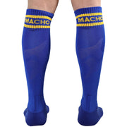 MACHO - LANGE SOCKEN, EINE GRÖSSE, BLAU MACHO UNDERWEAR