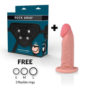 ROCKARMY - GURT + DUAL DENSITY TIGER REALISTISCHER DILDO 14 CM -O- 4.46 CM ROCK ARMY